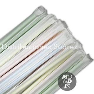 PAJITA RAYAS VARIOS COLORES ENFUNDADA EN PAPEL - Imagen 1